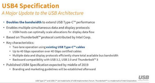 USB-C一統(tǒng)天下！USB4產(chǎn)品將在2020年底上市